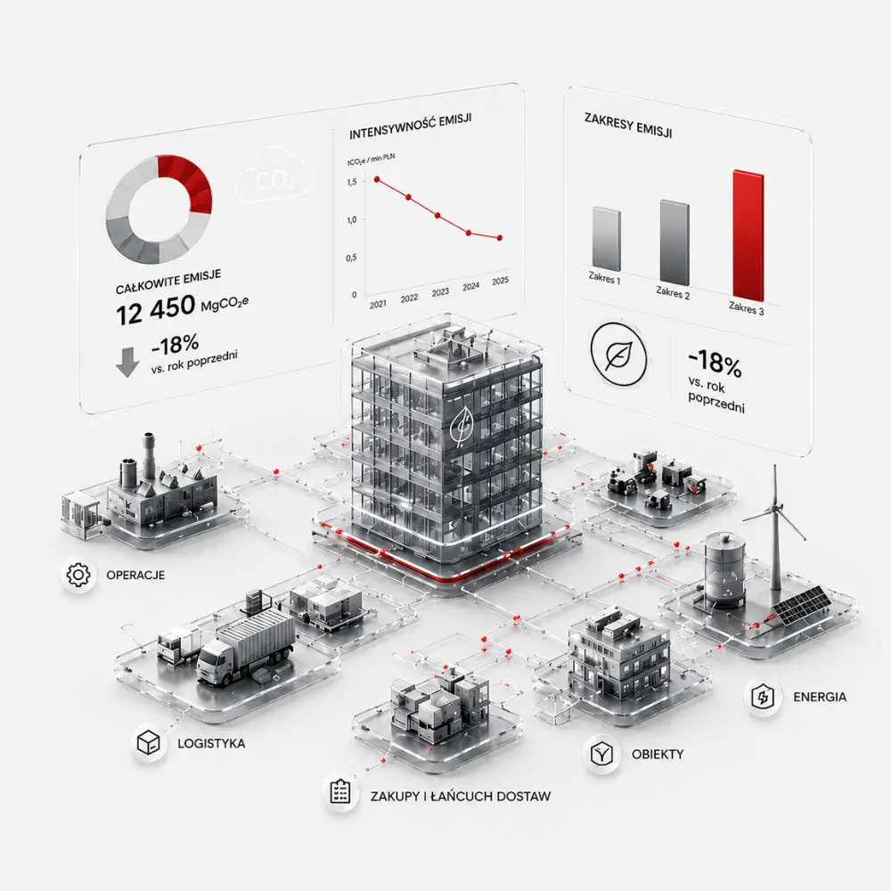 Ślad węglowy organizacji według GHG Protocol lub ISO 14064